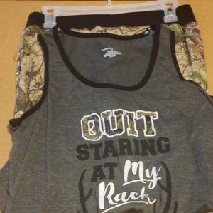 Camoflauge sleeveless pants pajama set